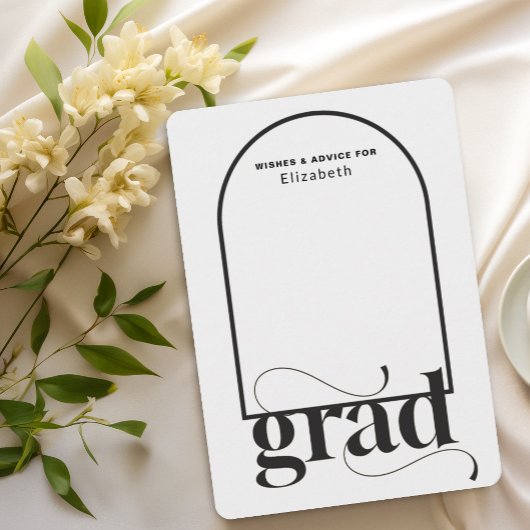 Moderne GRAD Black Arch Graduate Enclosure Card Begleitkarte