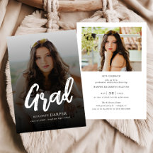 Moderne Grad Brush Script Foto Abschlussfeier