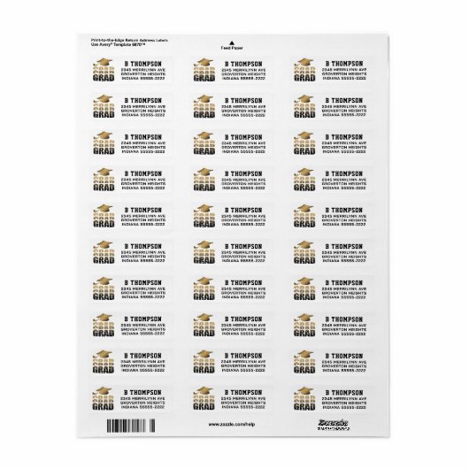 Moderne GRAD Cap Gradient Black Gold Rücksendeadre (Vorne)