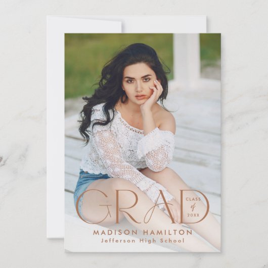 Moderne Grad Clay Typografie 2 Foto Abschluss Ankündigung (Vorderseite)