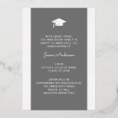 Moderne Grad Elegante Skripte | Trendy-1-Fotokarte Folieneinladung (Rückseite)