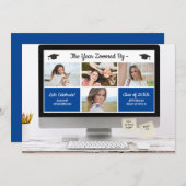 Moderne Grad Foto Collage Funny Graduation Party Einladung (Vorne/Hinten)