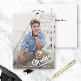 Moderne Grad Foto Graduation Party Danke Postkarte