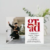 Moderne GRAD Foto Graduation Party - Einladung (Stehend vorne)