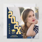 Moderne Grad FOTO Graduation Party Einladung (Vorderseite)