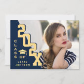 Moderne Grad FOTO Graduation Party Einladung (Vorderseite)