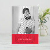 MODERNE GRAD Foto Kontur Overlay Rot Einladung (Stehend Vorderseite)