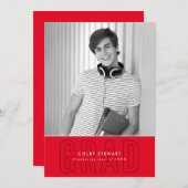 MODERNE GRAD Foto Kontur Overlay Rot Einladung (Vorne/Hinten)