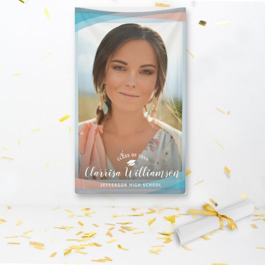 Moderne Grad Foto Stilvolle Frame Graduation Party Banner
