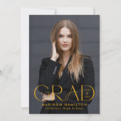 Moderne Grad Gelbe Typografie 2 Foto Abschluss Ankündigung (Vorderseite)