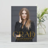 Moderne Grad Gelbe Typografie 2 Foto Abschluss Ankündigung (Stehend Vorderseite)