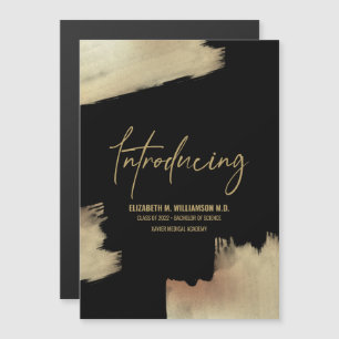 Moderne Grad Gold Pinselstriche Einführung in Medi Magneteinladung