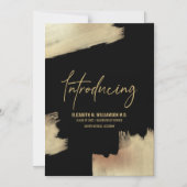 Moderne Grad Gold Pinselstriche Einführung in Medi Magneteinladung (Vorderseite)