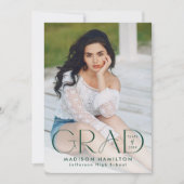 Moderne Grad grüne Typografie 2 Foto Abschluss Ankündigung (Vorderseite)