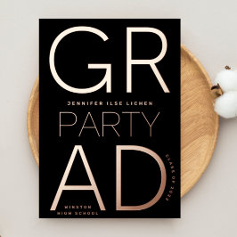 MODERNE GRAD PARTY Class of 2024 ROSE Gold Pressed Folieneinladung