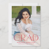 Moderne Grad Rottypografie 2 Foto Abschluss Ankündigung (Vorderseite)