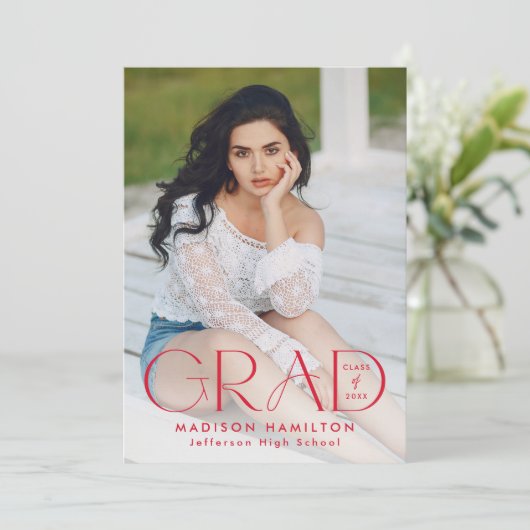 Moderne Grad Rottypografie 2 Foto Abschluss Ankündigung (Stehend Vorderseite)