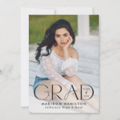 Moderne Grad Schwarze Typografie 2 Foto Abschluss Ankündigung (Vorderseite)