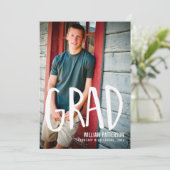 Moderne Grad Typ Foto Graduation Party Einladung (Stehend Vorderseite)
