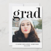 Moderne Grad Typografie Foto Einladung (Vorderseite)