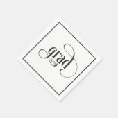 Moderne Grad Typografy Graduation Party with Year Serviette (Ecke)