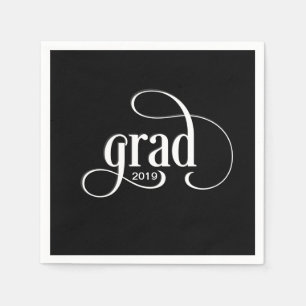 Moderne Grad Typografy Graduation Party with Year Serviette