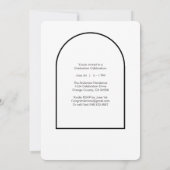 Moderne GRAD White Arch Foto Graduation Party Einladung (Rückseite)