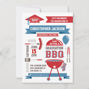 Moderne Gradations-BBQ-Einladung Einladung