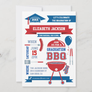 Moderne Gradations-BBQ-Einladung Einladung