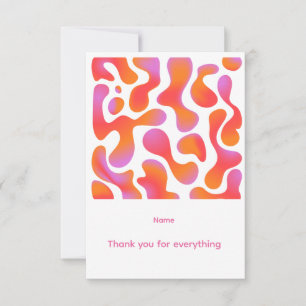 Moderne Gradient-Blobs in Rosa und Orange Dankeskarte