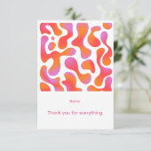 Moderne Gradient-Blobs in Rosa und Orange Dankeskarte (Stehend Vorderseite)