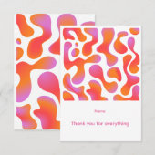 Moderne Gradient-Blobs in Rosa und Orange Dankeskarte (Vorne/Hinten)
