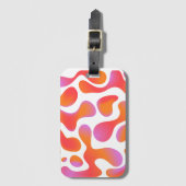 Moderne Gradient-Blobs-Muster in Pink und Orange Gepäckanhänger (Vorderseite Vertikal)