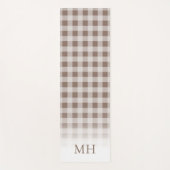 Moderne Gradient-Braun-Gingham-Minimal-Monogramm Yogamatte (Vorderseite)