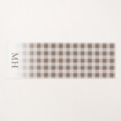 Moderne Gradient-Braun-Gingham-Minimal-Monogramm Yogamatte (Vorderseite (Horizontal))