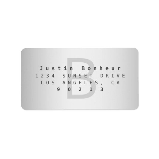 Moderne Gradient Grays Rücksendeadresse Adressaufkleber (Vorne)