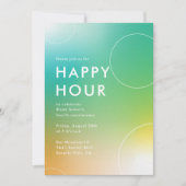 Moderne Gradient Happy Hour (grün) Einladung (Vorderseite)