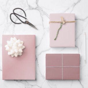 Moderne Gradient-Staub-Blush-Mauve-Einfarbig-Rosa  Geschenkpapier Set