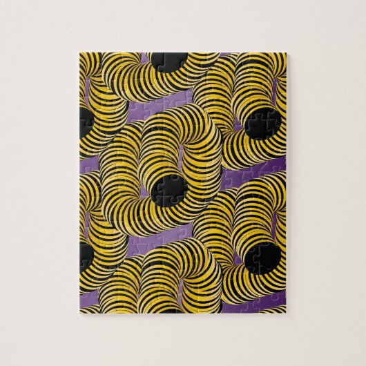 Moderne Gradient Trippy Tunnels Gelbe Biene Puzzle (Vertikal)