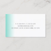 Moderne Gradientenminze, weiß Make-up & Haare Visitenkarte (Rückseite)