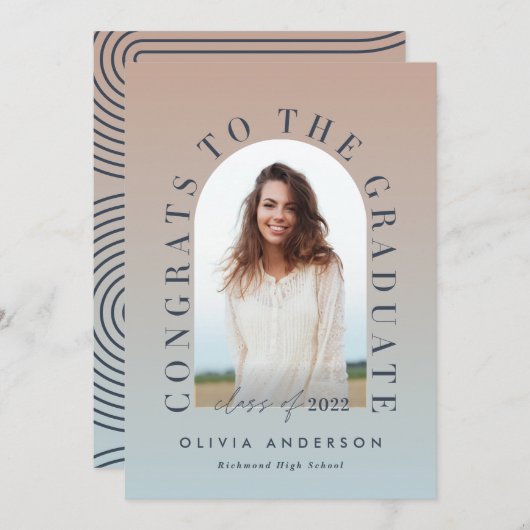 Moderne Gradiententypografie Foto Bogen Abschluss (Vorne/Hinten)