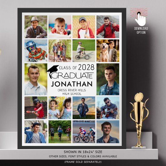 Moderne Graduate 18 FotoCollage benutzerdefinierte Poster