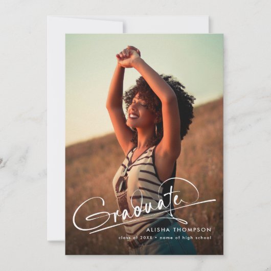 Moderne Graduate 2 Foto Graduate Party Einladung (Vorderseite)