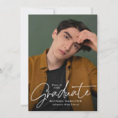 Moderne Graduate 2 Foto Graduate Party Einladung (Vorderseite)