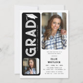 Moderne Graduate 2 Foto Graduate Party Einladung (Vorderseite)