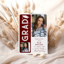 Moderne Graduate 2 Foto Graduate Party Einladung