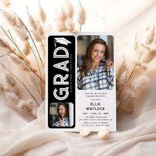 Moderne Graduate 2 Foto Graduate Party Einladung