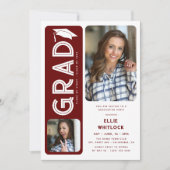 Moderne Graduate 2 Foto Graduate Party Einladung (Vorderseite)