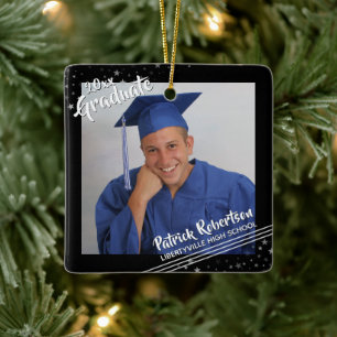 Moderne Graduate 2 Fotos Pinselschrift Schwarze St Keramikornament