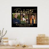 Moderne Graduate 3 Fotos Gold Brush Typografie Poster (Küche)